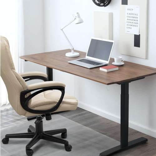 Furmax Office Executive Chair High Back Adjustable Managerial Home Desk Chair, Swivel Computer PU Leather Chair with Lumbar Support (1, Beige) - color: Beige