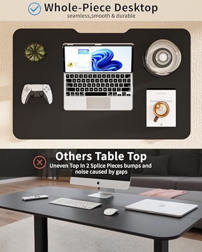 Okin Electric Standing Desk 31.5x19.7 Inches Small Computer Desk-Whole Piece Stand up Desk with Wheels Gaming Rolling Home Office Desks, Black - color: Black+casters, size: 31.5 Inch