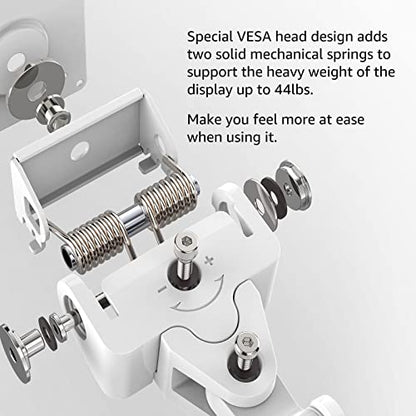 BEWISER Heavy Duty Monitor Arm Mount for 34-49 inches and Ultra 57 inches Screens,Weight Capacity Up to 44 lbs,Full Motion Height Swivel Adjustable Monitor Arm(White) - color: WHITE