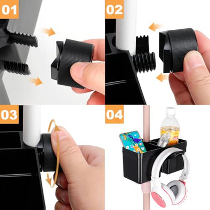 Koolehaoda Mic Stand Dual Cup Holder with Headset Hanger - Universal Clamp - size: Cup Holder