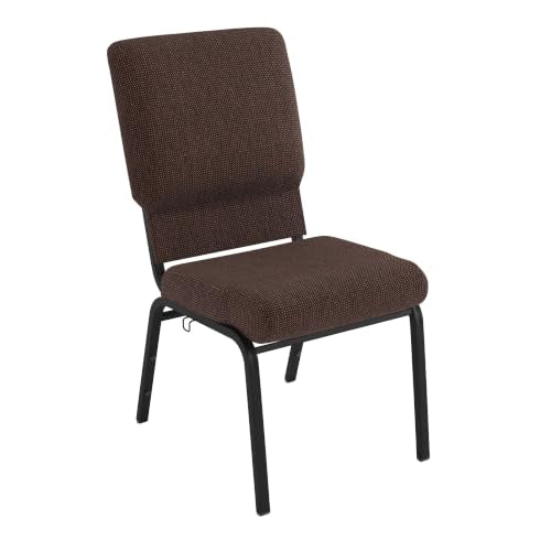 Flash Furniture Advantage Java Church Chairs 18.5 in. Wide | Durable Construction, Commercial Use - color: Java Fabric/Black Vein Frame