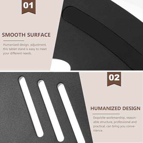 BESPORTBLE Universal Laptop Cooling Stand and Adjustable Computer Riser for Desk Use, Anti-Slip Black Laptop Holder with Ventilated Bottom for Efficient Heat Dissipation