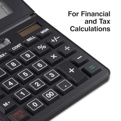 Staples 12-Digit Desktop Calculator, Black, Battery and Solar Power, TR290/ST290-CC - size: 1 Pack, style: 12-Digit