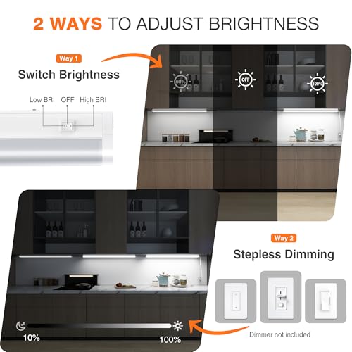 36inch Linkable Under Cabinet Lighting Hardwired Plug-in,Wired LED,18W - color: 1 Pack, size: 36 INCH