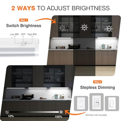36inch Linkable Under Cabinet Lighting Hardwired Plug-in,Wired LED,18W - color: 1 Pack, size: 36 INCH