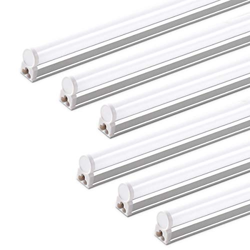 Barrina T5 LED Shop Light 2FT, 6500K (Super Bright White) 10W 1100lm 6 Pack | Utility Shop Lights, Ceiling and Under Cabinet Light, ETL Listed, Corded Electric with Built-in ON/Off Switch - color: 6500k Super Bright White, size: 2 Feet