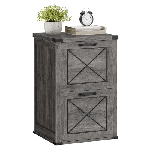 VASAGLE File Cabinet, Filing Cabinet with 2 File Drawers, Printer Stand, Fit A4, Letter Size, Hanging File Folders, Modern Farmhouse Style, for Home Office, Misty Gray UOFC048G01 - color: Misty Gray, style: 2 Drawers