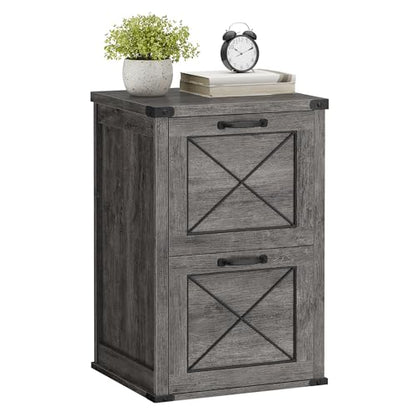 VASAGLE File Cabinet, Filing Cabinet with 2 File Drawers, Printer Stand, Fit A4, Letter Size, Hanging File Folders, Modern Farmhouse Style, for Home Office, Misty Gray UOFC048G01 - color: Misty Gray, style: 2 Drawers