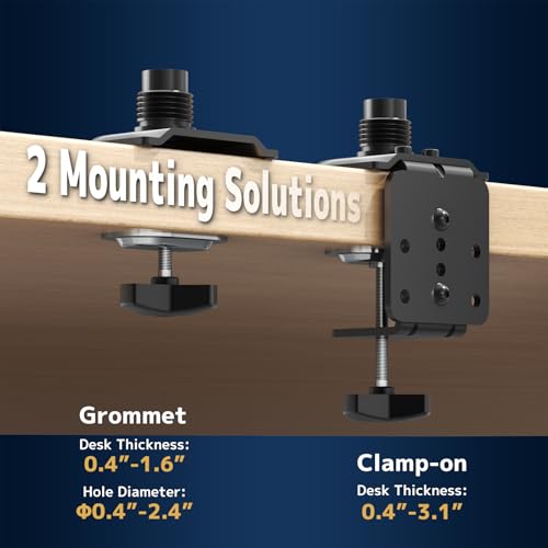 Dual Ultrawide Monitor Mount for 17-49'' Screens | Vertically Stacked, Heavy Duty, Height Adjustable, Tilt, Swivel, Rotate, Max Load 44 lbs per Arm, Vesa 75/100 mm, Black