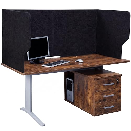 Large Desk Divider Foldable U Privacy Partition 48"L x 20"H, Black - size: 48"L x 20"H, style: Retro
