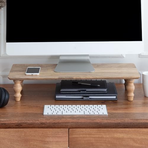 Anji Mountain Monitor Stand for Desk - Desktop Organizer & Laptop Riser, Ergonomic Monitor Riser, Space-Saving, Durable, Easy Assembly & Ideal for Home & Office,Natural, 24-Inch, Classic - color: Natural, size: 24-Inch