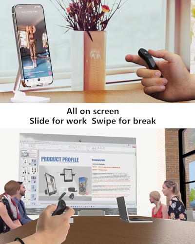 Air Mouse for PC/iOS/Android with Touchpad Bluetooth 2.4G Remote Control for PowerPoint/Keynote/Tiktok/Camera/Kindle App Rechargeable Wireless Presentation for PPT Pointer (Black) - color: Black