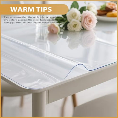 42x84in Clear PVC Table Protector 1.4mm Waterproof Cover - color: Clear 1.4mm, size: 42" x 84"