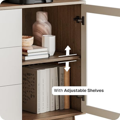 BELLEZE 60" Troy Sideboard Buffet Cabinet - White - color: 60''white, size: 1