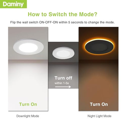 DAMINY 12 Pack 4 Inch LED Recessed Lighting, Canless Wafer Downlight - color: Natural White, size: 4 Inch