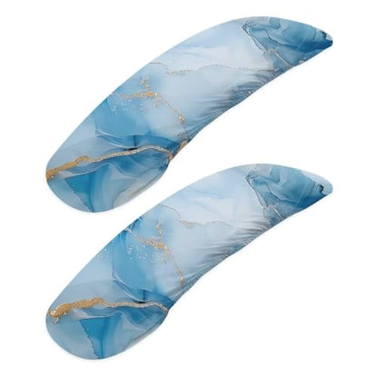 Marbling Print Gaming Chair Arm Rest Covers, Set of 2, Removable Stretchable Office Chair Arms Slipcovers with Elastic Band, Office Chair Armrest Covers, Home Decorations - color: Blue - Marbling