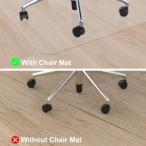 Desk Mat,21"x25" Office Chair Mat for Hard Floors,Computer Chair Mat Protector for Hard Surface,Desk Mat for Chair Can't be Used on Carpet,Office Floor Mat(Clear)