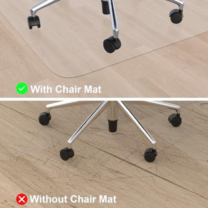 Desk Mat,21"x25" Office Chair Mat for Hard Floors,Computer Chair Mat Protector for Hard Surface,Desk Mat for Chair Can't be Used on Carpet,Office Floor Mat(Clear)