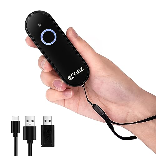 Mini 2D Bluetooth Barcode Scanner 2.4G Wireless Barcode Scanner, 3-in-1 Portable 1D 2D QR Code Scanner Work with iOS Android iPhone iPad Tablet Windows PC POS for Store Warehouse Inventory Library - style: Mini Portable Scanner