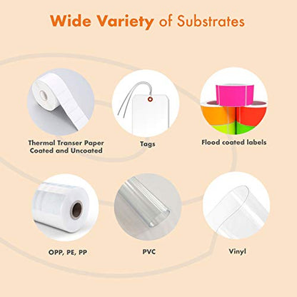 Wolfbarco 12 Rolls 4.33" x 243' (110mm x 74m) Premium Resin-Enhanced Wax Thermal Transfer Ribbon Black 1/2" Core CSO for Zebra GC420t, GK420t, GX420t, ZD421t, ZD621t, TLP2824 Desktop Barcode Printers - size: 12 Rolls, style: 4.33" x 243' (110 x 74)