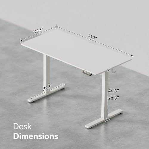 48 x 24 Inch Electric Standing Desk, 3 Memory Presets, White - color: White, size: 48*24