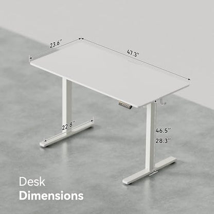 48 x 24 Inch Electric Standing Desk, 3 Memory Presets, White - color: White, size: 48*24