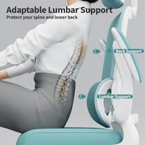 TRALT Office Chair Ergonomic Desk Chair - Gaming Chair with Lumbar Support - color: Blue