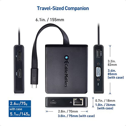 Cable Matters USB C Hub with HDMI, DisplayPort, VGA, Ethernet, Charging