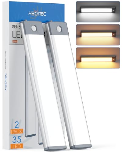 HIBOITEC 35LED Under Cabinet Lighting Motion Sensor Lights 3 Color Temps - size: 8inch-35LED