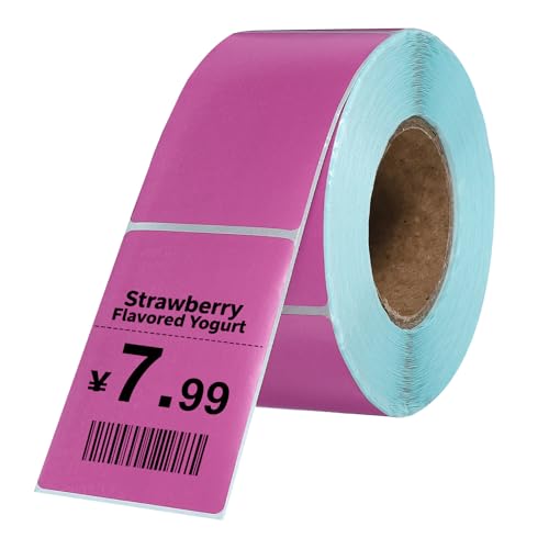PATIKIL 500 Pcs Thermal Labels, 1.57x2.36 Inch Thermal Printer Labels Stickers Self Adhesive Tags Rectangle Paper Roll Small for Printer Shipping Label Mailing UPS Barcode Address, Purple - color: Purple, size: 40x60mm