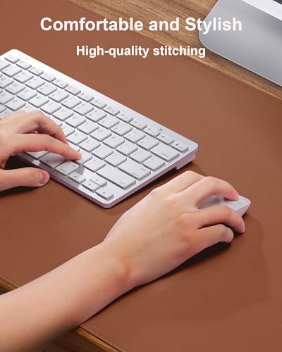 Leather Desk Pad Protector, Mouse Pad, Office Desk Mat, Non-Slip PU Leather Desk Blotter, Laptop Desk Pad, Waterproof Desk Writing Pad for Office and Home (Brown, 31.5" x 15.7") - color: Brown, size: 31.5" x 15.7"