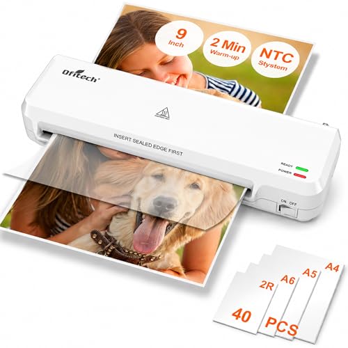 9-inch Laminator with 40 Laminating Sheets - color: White