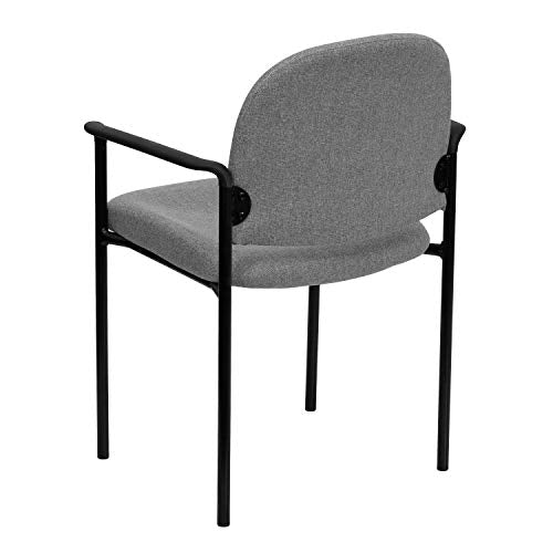 Flash Furniture Steel Stackable Reception Chair with Arms, Gray - color: Gray Fabric