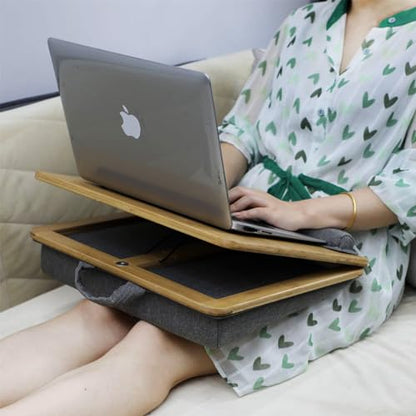 Adjustable Lap Desk for Laptop with Cushion Tablet Phone Holder - size: 16.5"x13.4" Height-adjustable