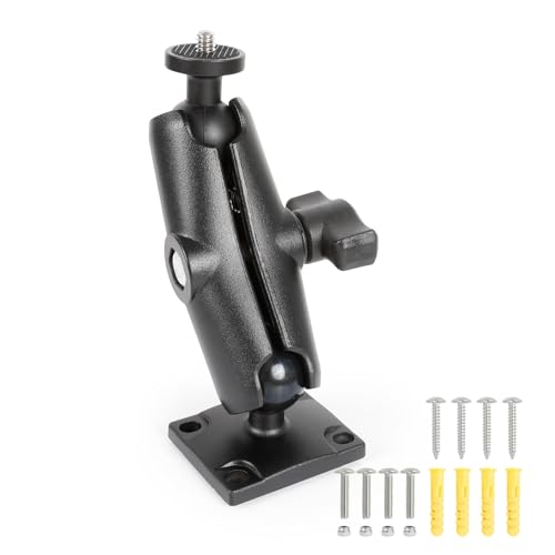 Trail Camera Holder with Dual 360° Ball Head, Aluminum Medium Arm, 1" Ball, Wall Mount for DSLR, CCTV, Video Wall Monitors, Perfect for Streaming, Video Conference, Studios - style: w 3.54" Arm
