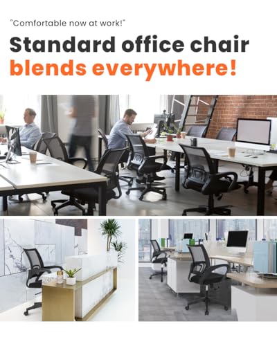 NEO CHAIR Office Computer Chair Ergonomic Mid-Back Desk Chair, Mesh Black | Breathable Mesh Back with Lumbar Support, Height Adjustment, Smooth Rolling Casters for Home Office, Study or Gaming Setup - color: Mesh Black