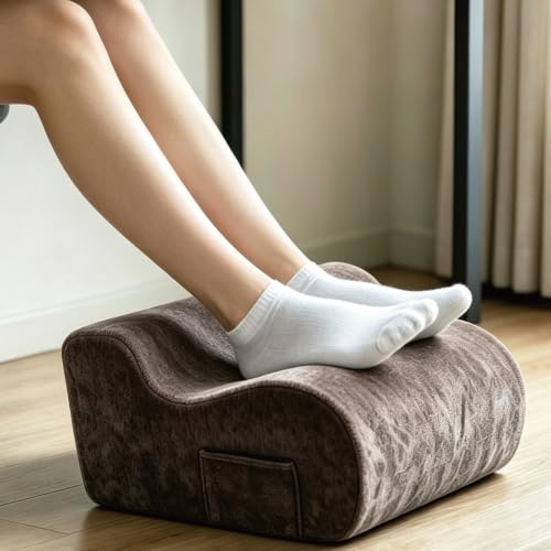 Foot Rest for Under Desk at Work-Versatile Foot Stool(Khaki, 001) | with Washable Cover-Comfortable Footrest for Home and Office to Relieve Back,Lumbar,Fatigue - color: Khaki, size: 001