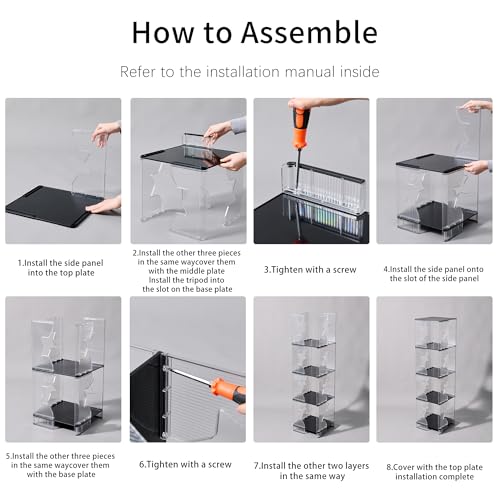 Bookcase, 4-Cube Bookshelf Storage Organizer for Home | Plastic Organizer Unit with 4 Black Shelves, Freestanding Display Rack for Bedroom, Dorm, Apartment