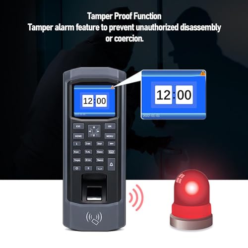 Time Clocks for Employees Small Business, Clock in System, Time Card Device, Anti Tamper Biometric Attendance, USB Report, High Capacity for Offices Factories Schools