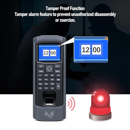 Time Clocks for Employees Small Business, Clock in System, Time Card Device, Anti Tamper Biometric Attendance, USB Report, High Capacity for Offices Factories Schools