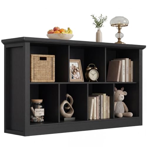 Unikito Cube Storage Organizer Shelf, Open Cube Bookshelf with Base - color: Black, size: 7 Cube (47.2"W x 26"H)