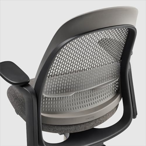 Haworth Breck Ergonomic Office Chair, Home Office Desk Chair, Stone | Computer Desk Chair with Height-Adjustable Lumbar Support, Black Trim, and 4D-Arms - color: Stone, style: Black Trim