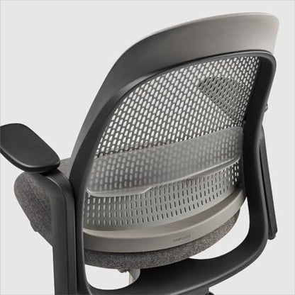 Haworth Breck Ergonomic Office Chair, Home Office Desk Chair, Stone | Computer Desk Chair with Height-Adjustable Lumbar Support, Black Trim, and 4D-Arms - color: Stone, style: Black Trim