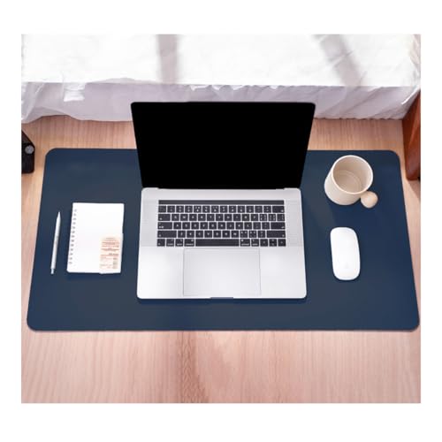 Desk Pad, Leather Non-Slip Laptop Computer Desk Keyboard Mat, Table Protector Blotter Mat, Large Mouse Pad (23.6" x 11.8")-Dark Blue - color: Dark Blue
