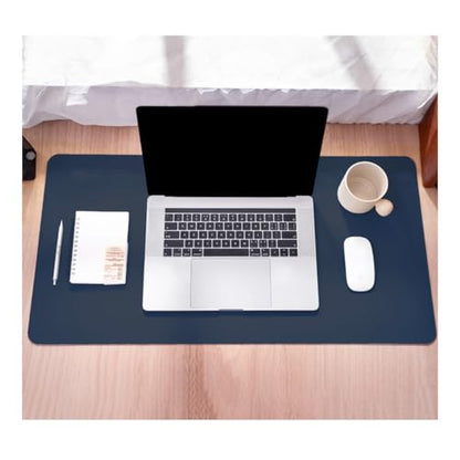 Desk Pad, Leather Non-Slip Laptop Computer Desk Keyboard Mat, Table Protector Blotter Mat, Large Mouse Pad (23.6" x 11.8")-Dark Blue - color: Dark Blue