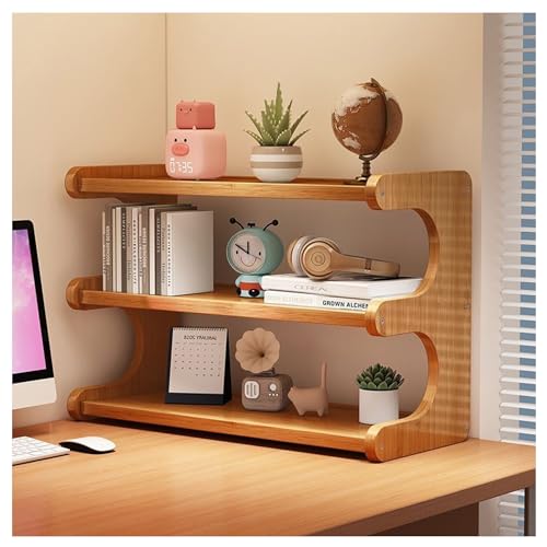 3 Tier Bookshelf for Desktop, Storage Rack, Desktop Organization - color: Brown1