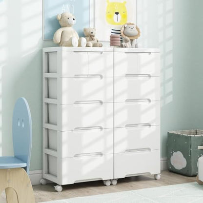 Storage Cabinet with 6 Plastic Drawers, Vertical Cart with wheels, Storage Organizer for Bedroom, Bathroom, Living Room & Office (16"L x 13"W x 38"H) - size: 16” x 13” x 38” (6 Drawers)