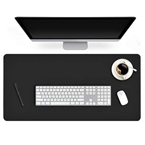 Desk Protector Blotter Pad on Top of Desks PU Leather Office Desk Writing Mat Computer Laptop Gaming Under Keyboard Mouse Pad Desk Decor Accessories Organizer for Women Men Kids Black 16 X 32 Inches - color: Midnight Black, size: 32" x 16"