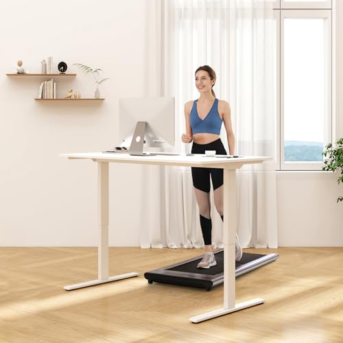 FLEXISPOT E3 Dual Motor Electric Standing Desk 48 x 24 Sit Stand Up Desk, Holds 220 lbs, Adjustable Height w/Memory Presets, One-Piece White Desktop & Black Frame, Ships in 2 Boxes - color: Black Frame + White Top, size: 48"x24" Whole-piece
