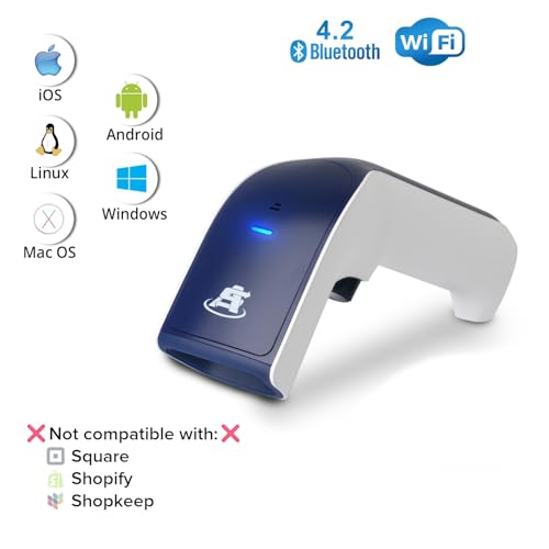 ScanAvenger Wireless Portable 1D Bluetooth Barcode Scanner: Hand Scanner 3-in-1, Cordless, Rechargeable Scan Gun for Inventory - USB Barcode Reader (1D Only No QR with No Next Gen Stand) - style: 1D With No Next Gen Stand